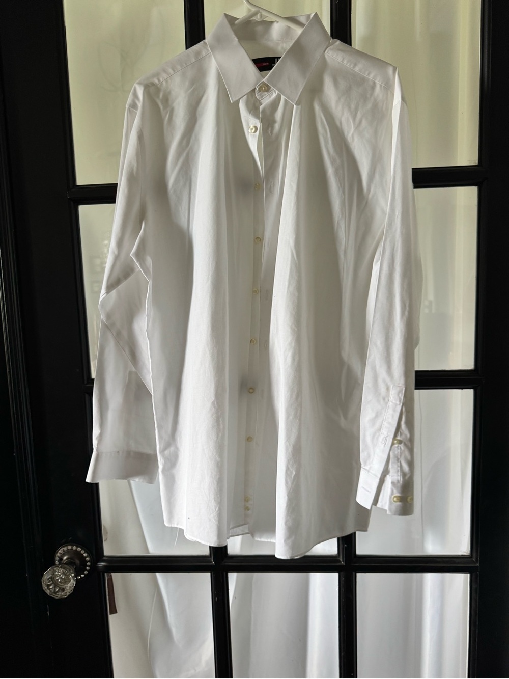 jf j.ferrar Men's White Dress Shirt - Classic Spread Collar
